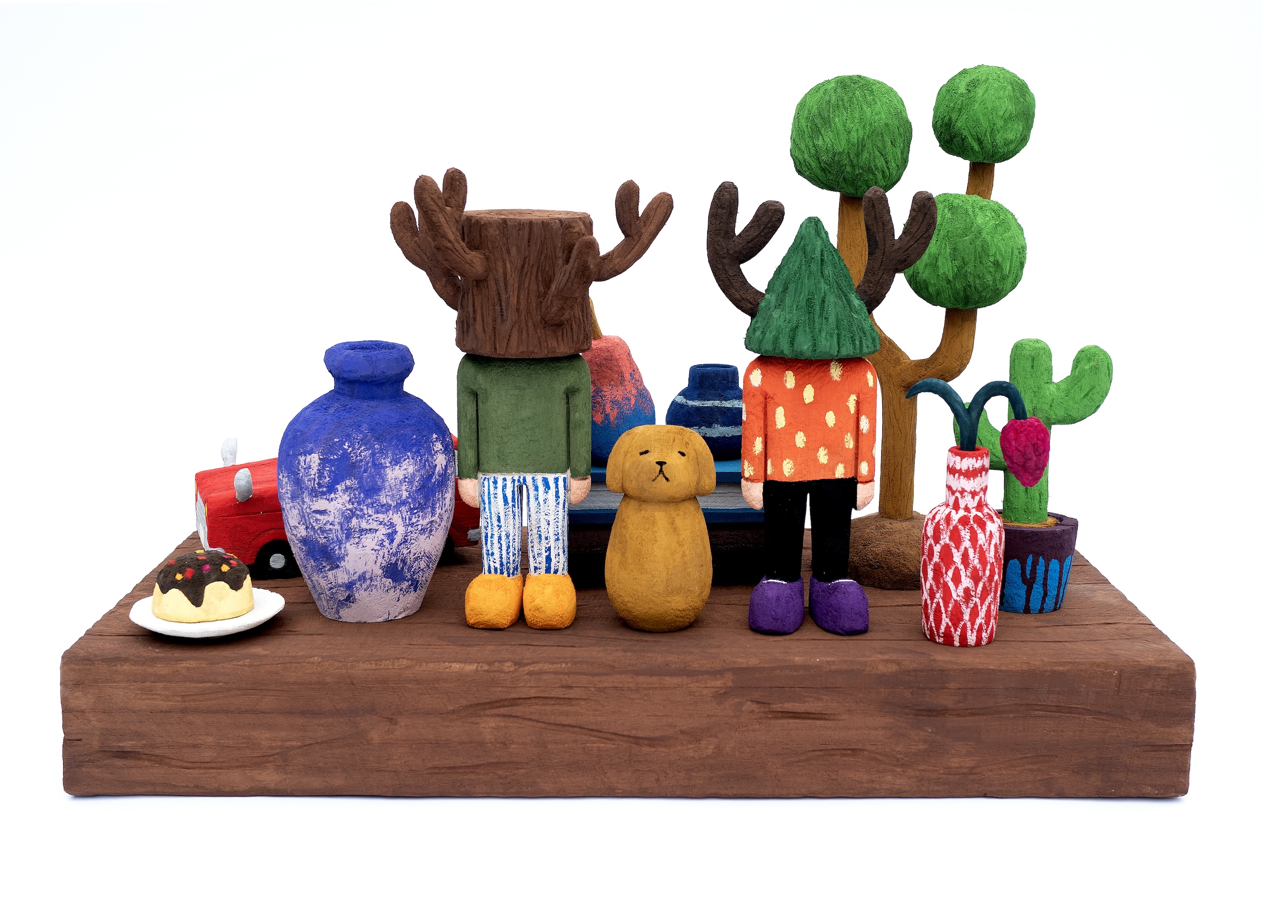 Yuichi Hirako<br><em>Wooden Wood 185</em>, 2026<br>Wood and acrylic paint<br>21 5/8 x 31 1/2 x 15 3/4 inches / 55 x 80 x 40 cm