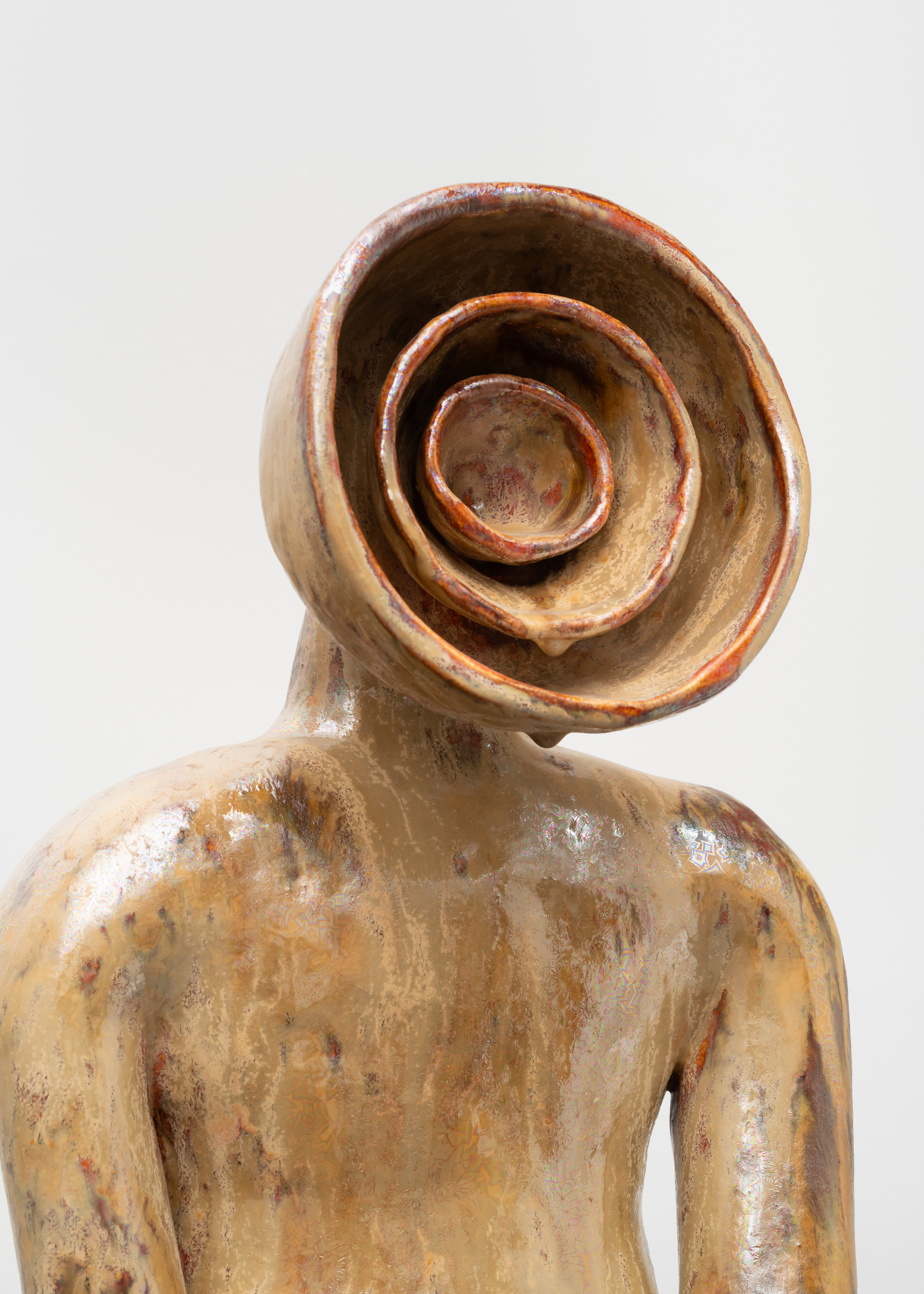 <p>Woody De Othello<br /><em>Resonance,</em> 2025<br />Glazed ceramic and stained poplar<br />Detail view</p>
