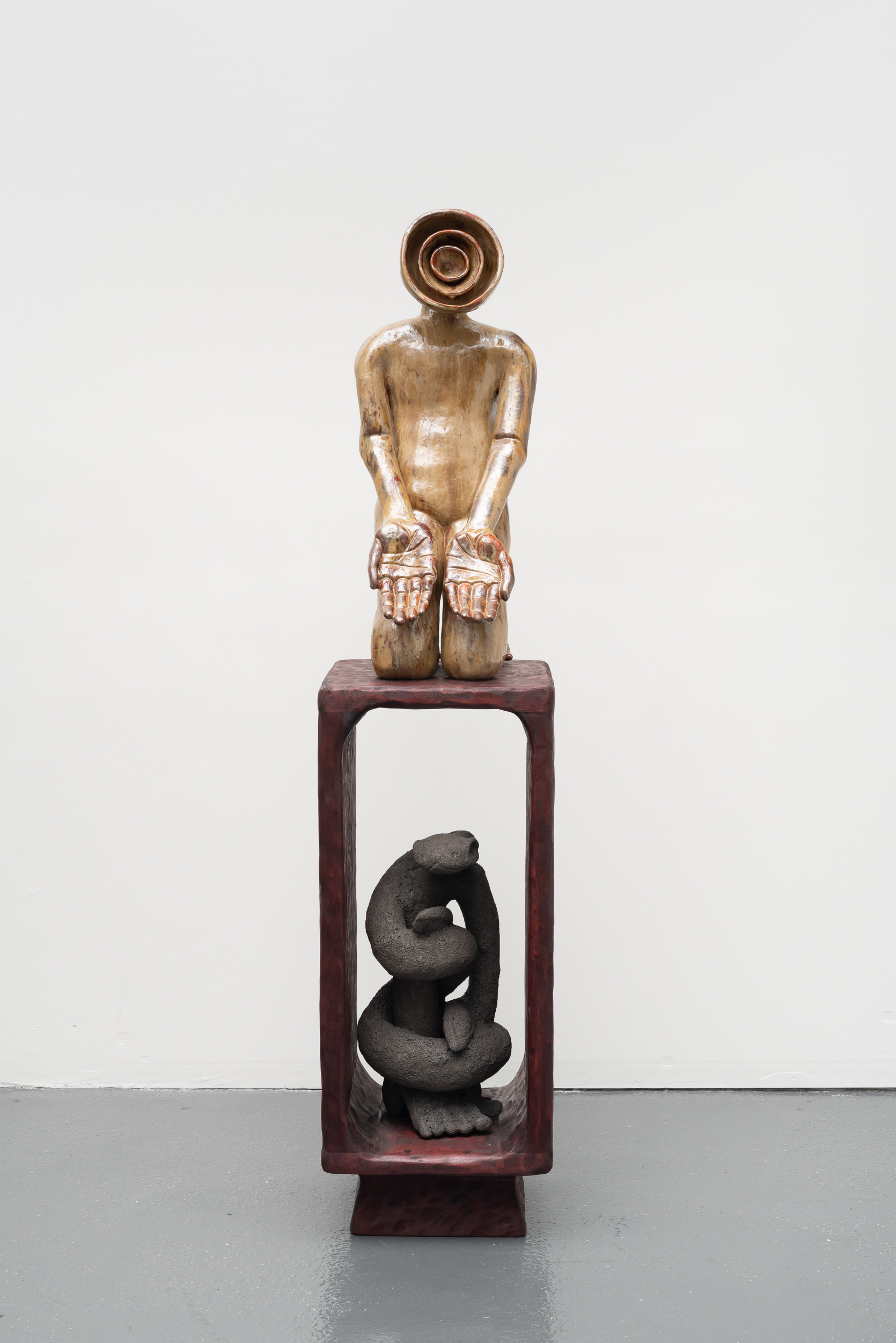 <p>Woody De Othello<br /><em>Resonance,</em> 2025<br />Glazed ceramic and stained poplar<br />68 x 15 x 15 inches / 172.7 x 38.1 x 38.1 cm</p>
