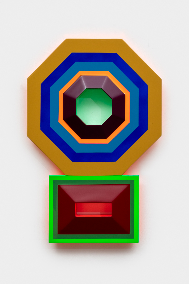 Beverly Fishman<br><em>Focus, Confidence</em>, 2025<br>Urethane paint on wood<br>22 1/2 x 15 x 2 inches / 57.1 x 38.1 x 5.1 cm
