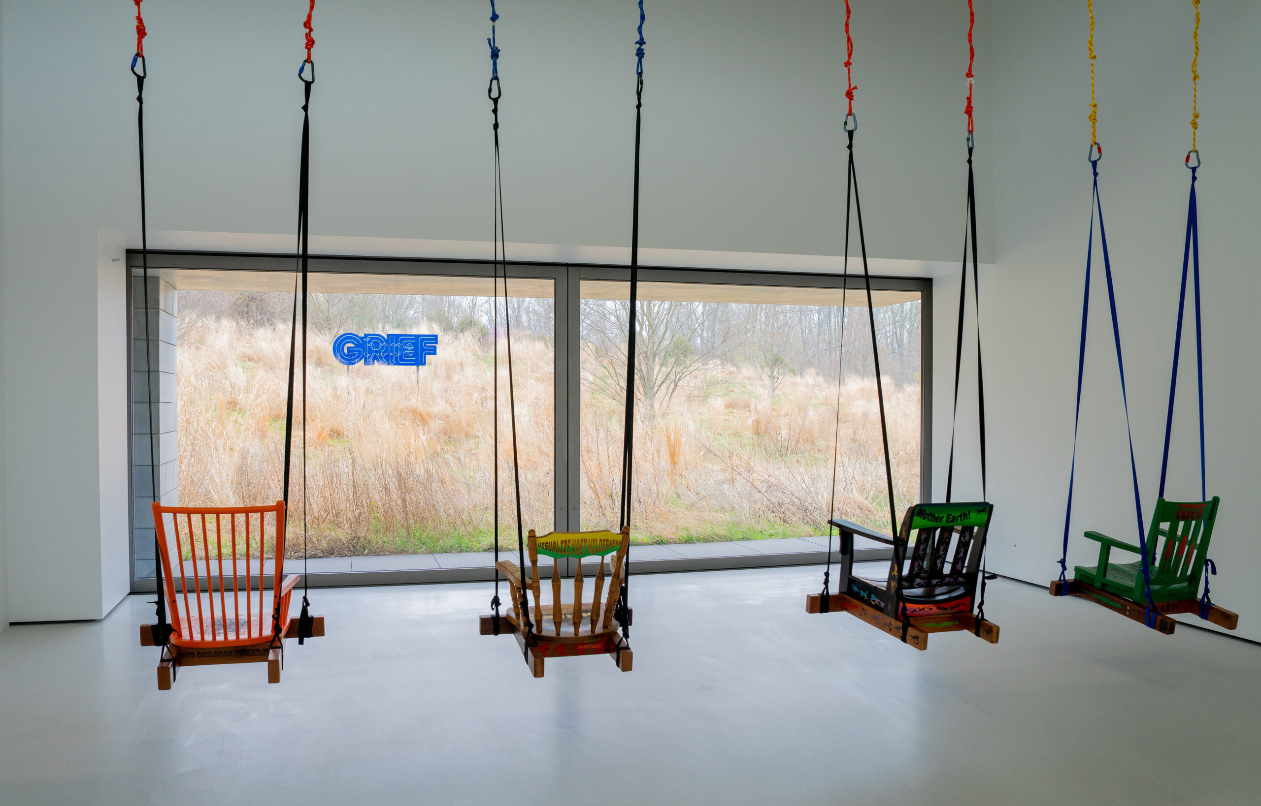 <p>Installation view<br /><em>Andrea Bowers</em>, 2026<br />Glenstone, Potomac, MD<br />Photo: Kevin McDonald</p>
