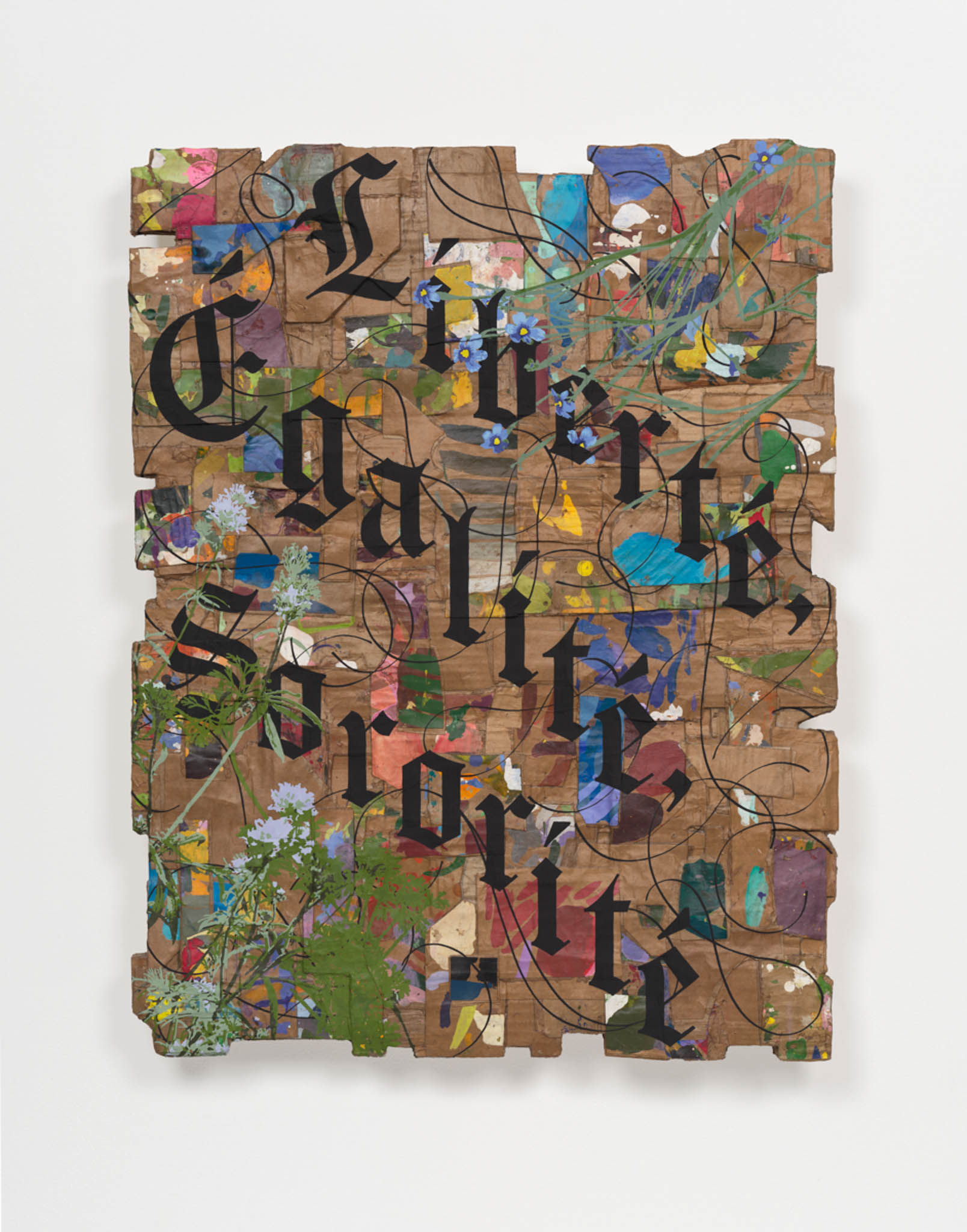Andrea Bowers<br><em>Liberté, Égalité, Sororité</em>, 2026<br>Acrylic on cardboard<br>30 x 23 x 3 1/2 inches / 76.2 x 58.4 x 8.9 cm