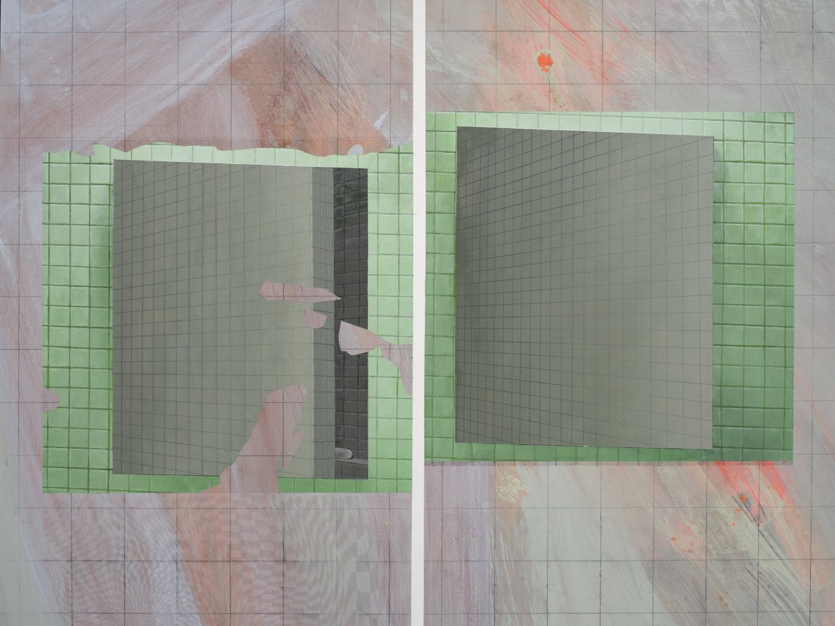 <p>Julian Hoeber<br /><em>Grid Multiplicities (After Caulfield),</em> 2026<br />Detail view</p>
