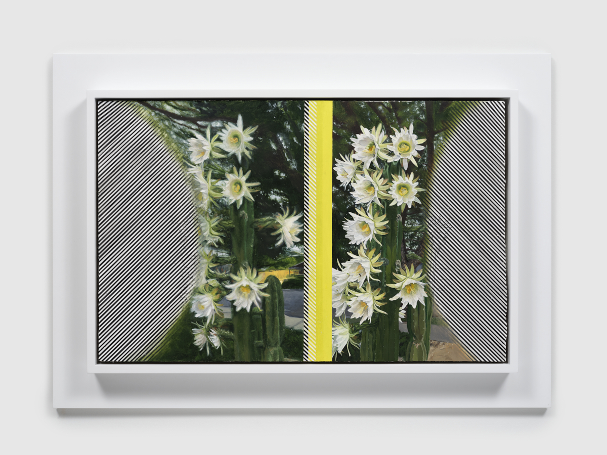 <p>Julian Hoeber<br /><em>Cacti,</em> 2024<br />Oil, acrylic, Flashe, and graphite on linen over panel<br />22 1/2 x 31 1/2 x 2 1/8 inches / 57.1 x 80 x 5.4 cm</p>

