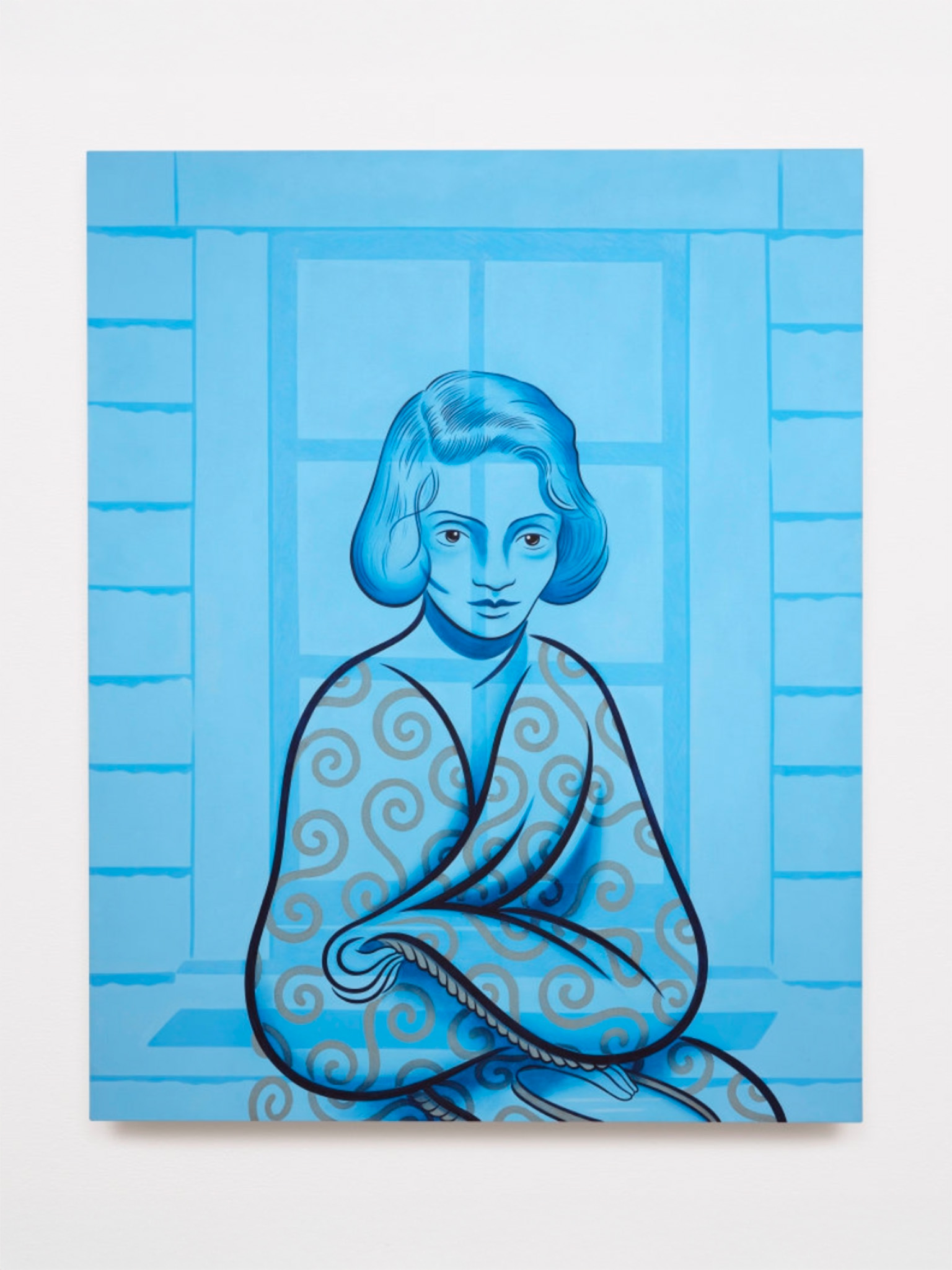 Koak<br><em>Nancy in Blue</em>, 2024<br>Flashe on linen<br>74 x 59 x 1 3/4 inches / 188 x 149.9 x 4.4 cm