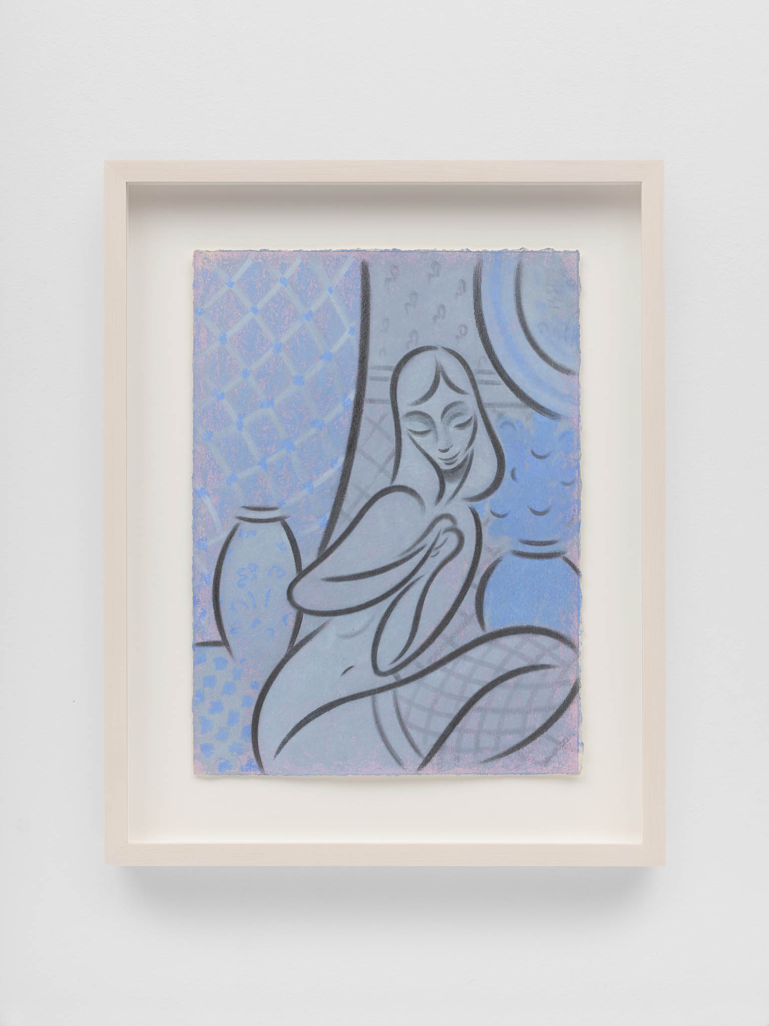 Koak<br><em>Blue Grey Mood</em>, 2025-2026<br>Graphite, pastel and casein on natural rag paper<br> 15 3/4 x 12 3/4 x 1 1/2 inches / 40 x 32.4 x 3.8 cm