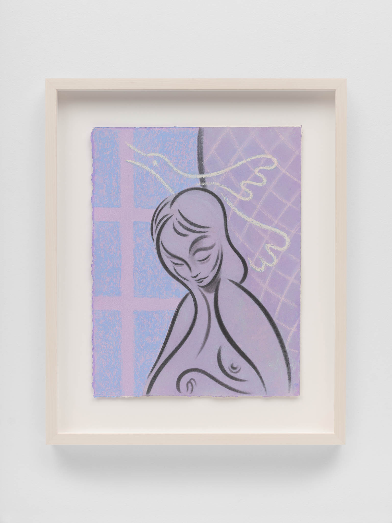 Koak<br><em>Untethered Thoughts</em>, 2025-2026<br>Graphite, pastel and casein on natural rag paper with acrylic dyed inlay<br>15 3/4 x 12 3/4 x 1 1/2 inches / 40 x 32.4 x 3.8 cm