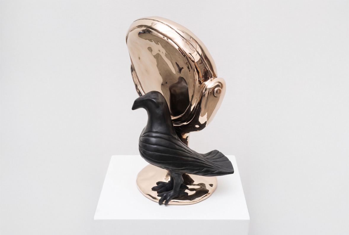 Woody De Othello<br><em>the unknown has never let me down</em>, 2026<br>Polished and patinated bronze<br>15 1/2 x 10 x 7 inches / 39.4 x 25.4 x 17.8 cm