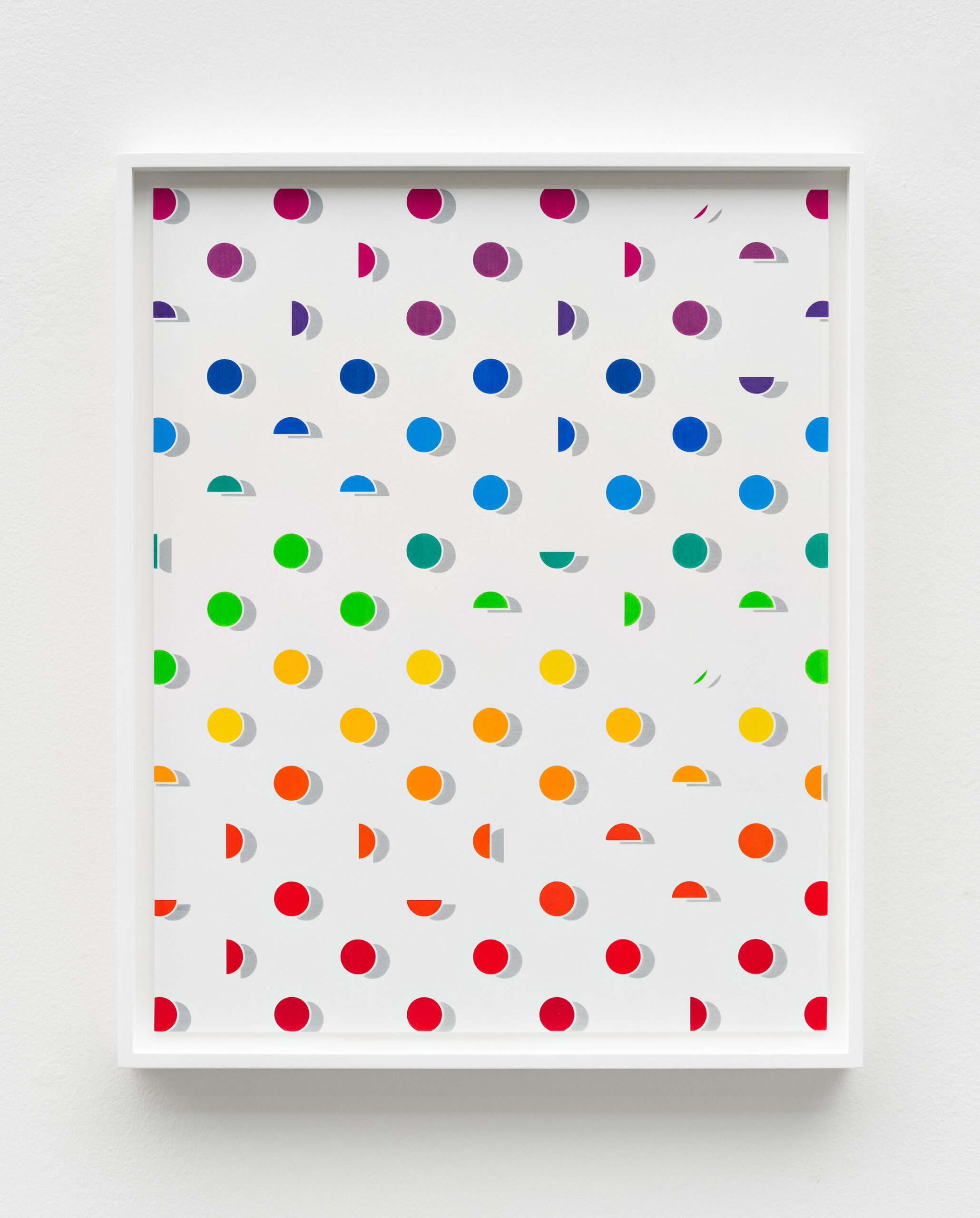 Sadie Barnette<br><em>DOTS 1</em>, 2026<br>Colored pencil on paper<br>21 5/8 x 17 5/8 x 1 1/2 inches / 54.8 x 44.6 x 3.8 cm