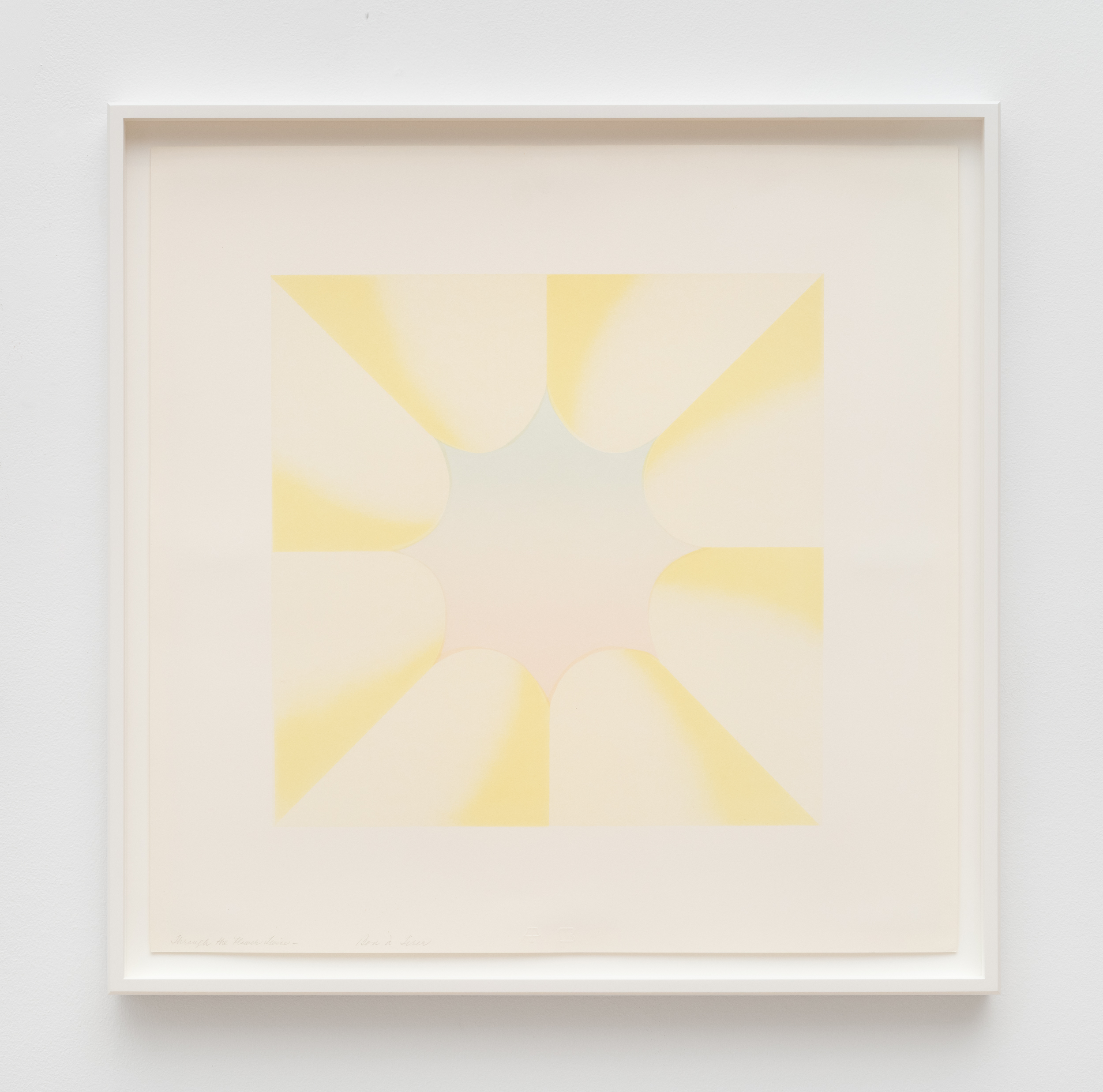Judy Chicago<br><em>Through the Flower Twice</em>, 1972<br>Lithograph on BFK Rives<br>24 1/4 x 24 1/4 x 1 1/2 inches / 61.6 x 61.6 x 3.8 cm