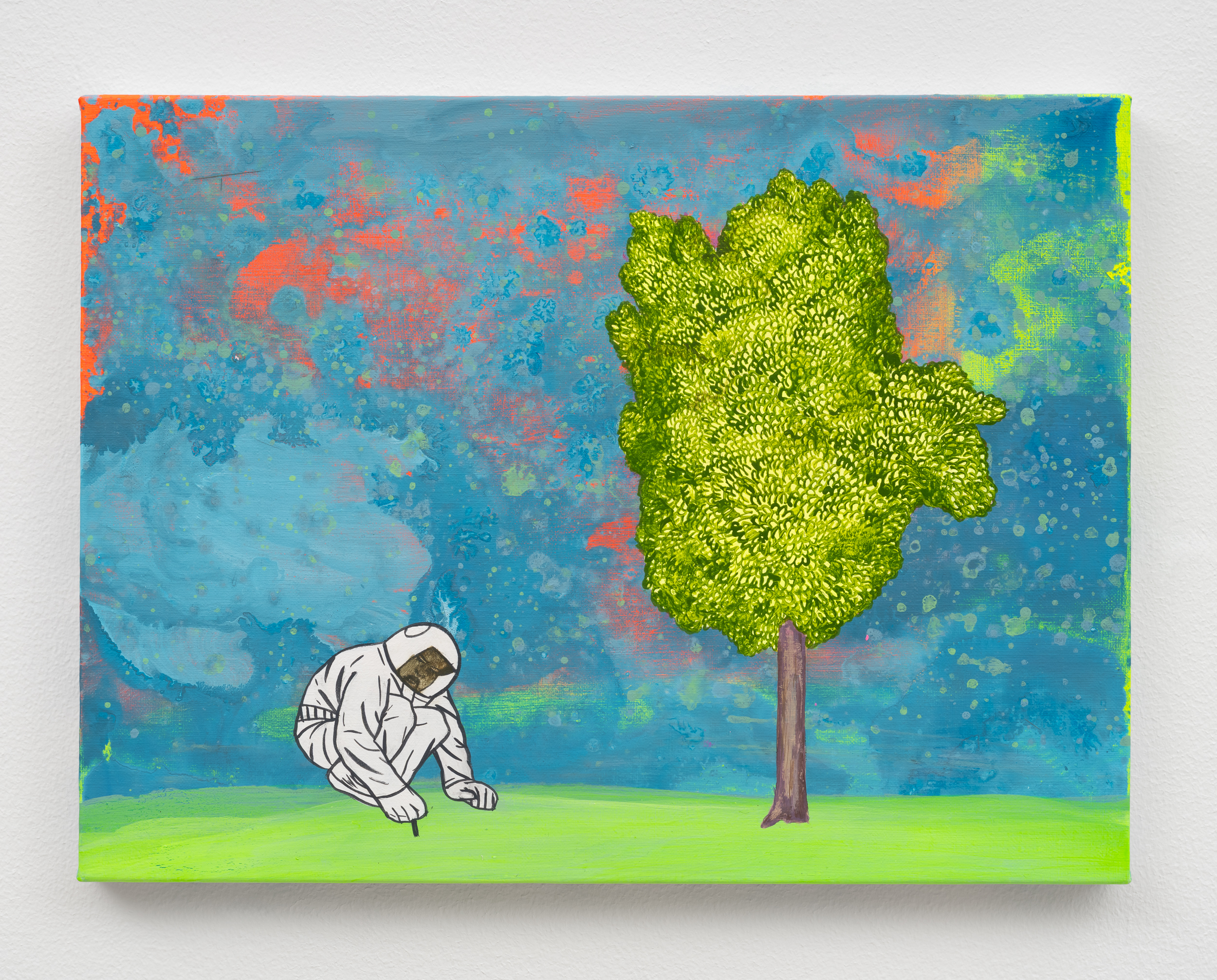 David Huffman<br><em>Ancestor</em>, 2026<br>Acrylic and gouache on canvas<br>12 x 16 x 3/4 inches / 30.5 x 40.6 x 1.9 cm