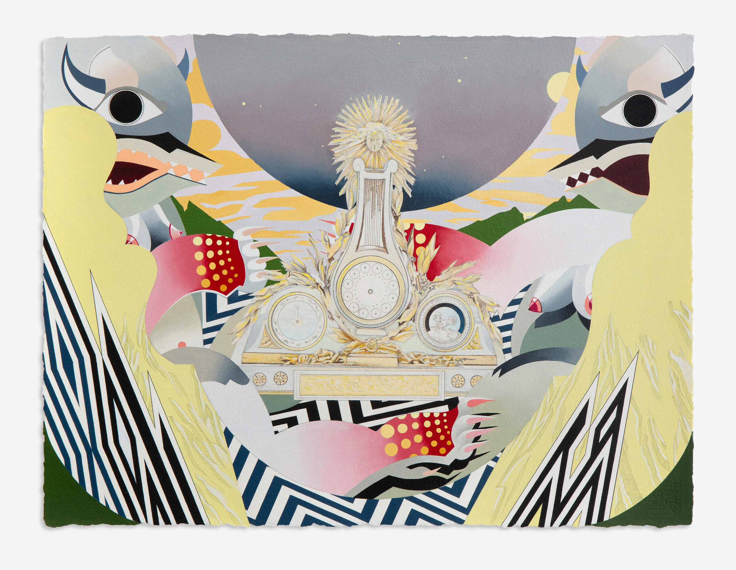 Andrea Carlson<br><em>The Poison that is its Own Cure</em>, 2007<br>Oil, acrylic, ink, color pencil, and graphite on paper<br>24 x 36 inches / 61 x 91.4 cm