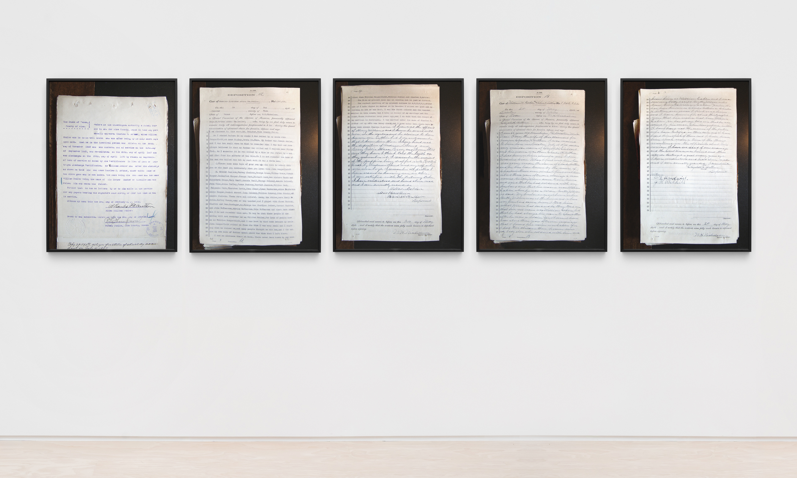 Lava Thomas<br><em>His Own Name</em>, 2022<br>Archival pigment prints<br>34 5/8 x 131 7/8 x 1 1/2 inches / 87.9 x 67 x 3.8 cm