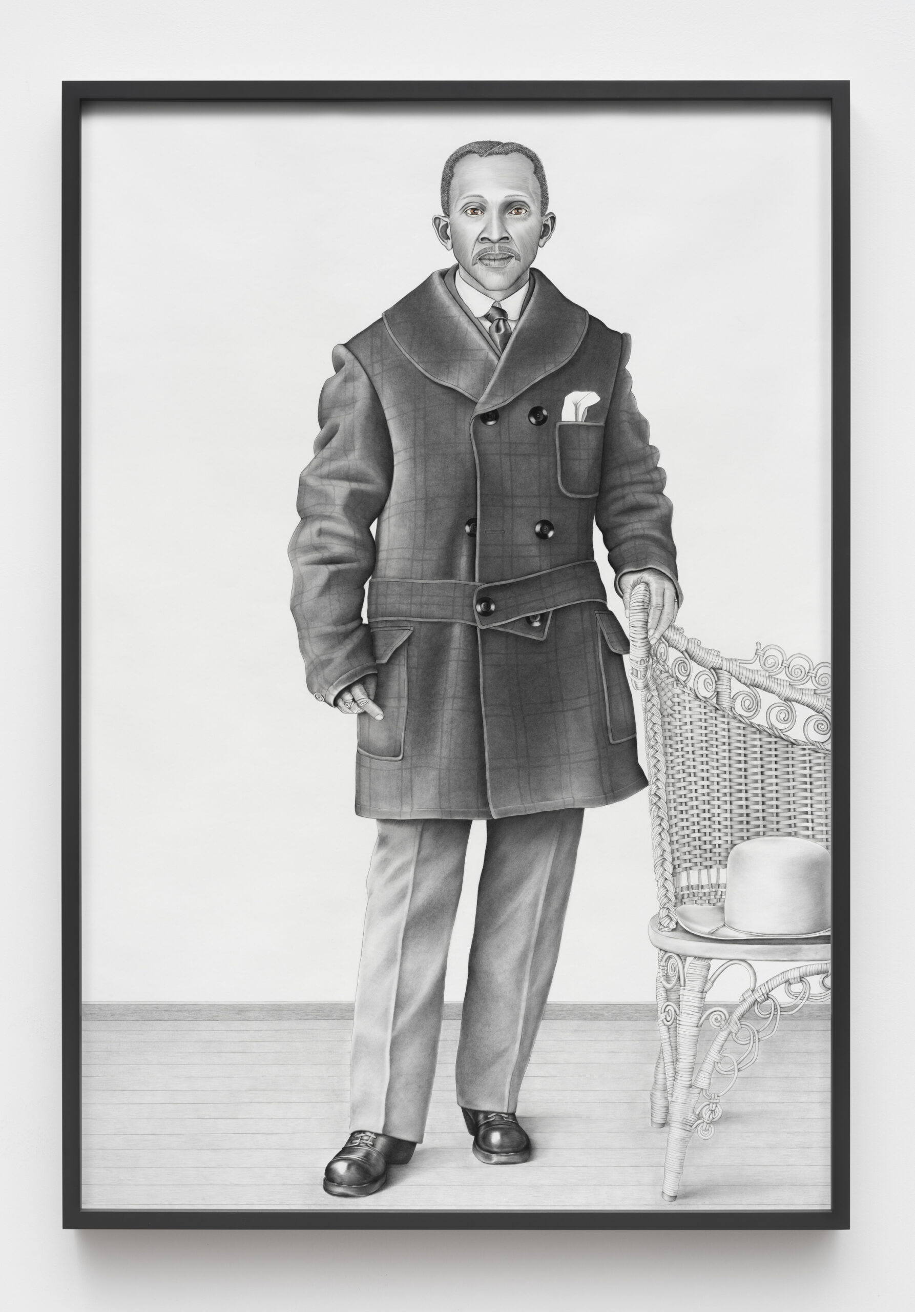 Lava Thomas<br><em>I Stand Upright in My Own Regard</em>, 2026<br>Graphite, charcoal, Conté pencil, and watercolor on paper<br>80 3/8 x 55 1/8 x 2 inches / 204.2 x 140 x 5.1 cm