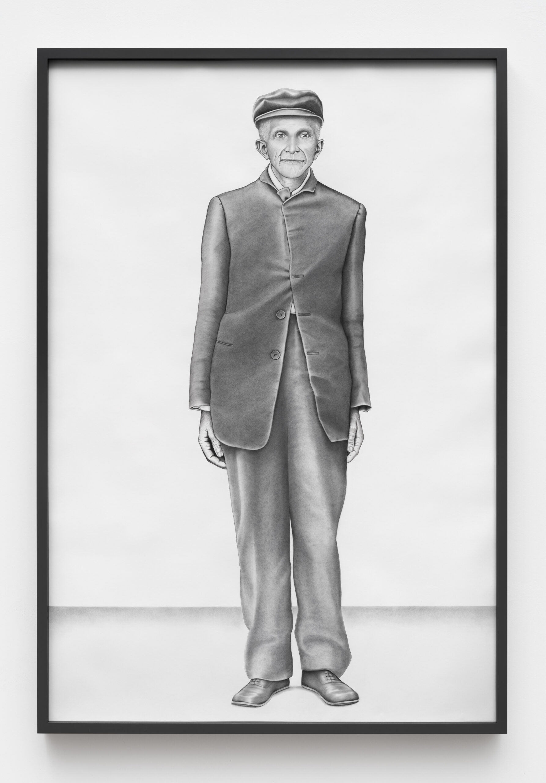 Lava Thomas<br><em>Mr. Charles H. Arthur (Determination)</em>, 2022<br>Graphite, charcoal, and Conté pencil on paper<br>80 3/8 x 55 1/8 x 2 inches / 204.2 x 140 x 5.1 cm