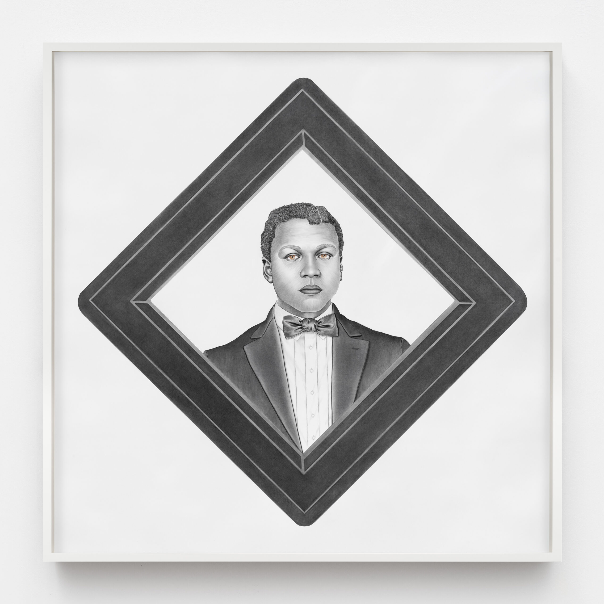Lava Thomas<br><em>Mr. Oscar Gardner (Composed)</em>, 2026<br>Graphite, charcoal, Conté pencil, and watercolor on paper<br>70 1/8 x 70 1/8 x 2 3/4 inches / 178.1 x 178.1 x 7 cm