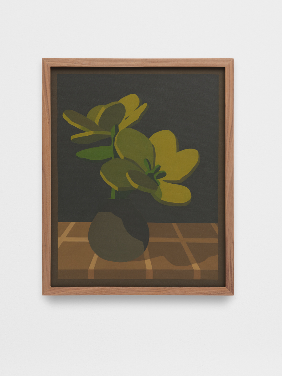 <p>Laeh Glenn<br /><em>Two Flowers</em>, 2026<br />Oil on canvas with artists frame<br />21 1/4 x 17 1/4 inches / 54 x 43.8 cm</p>
