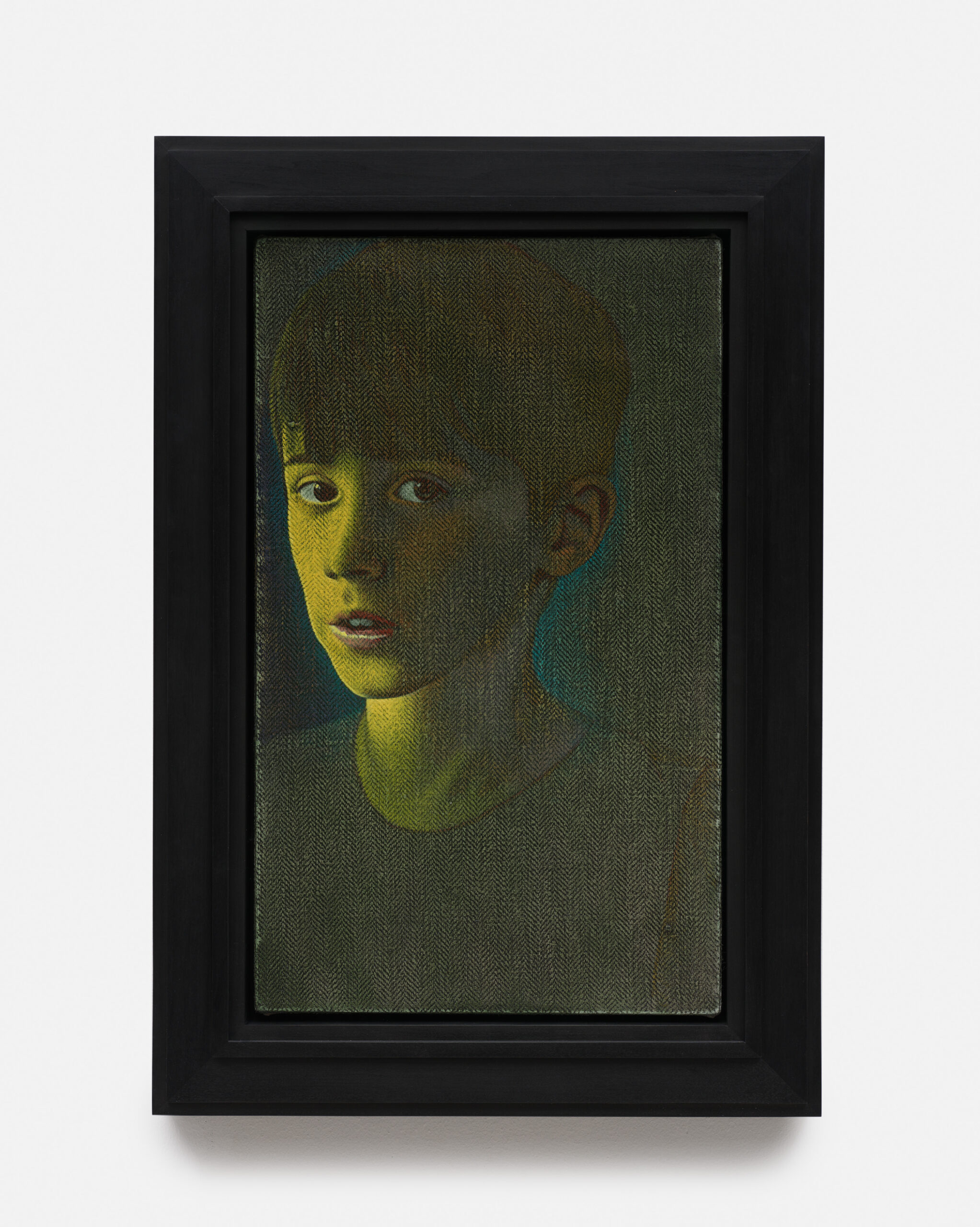 <p>Oliver Osborne<br /><em>Portrait of the Artist’s Son (Wolf)</em>, 2025<br />Oil and acrylic on herringbone linen<br />23 1/4 x 15 3/8 x 2 3/8 inches / 59 x 39 x 6 cm</p>
