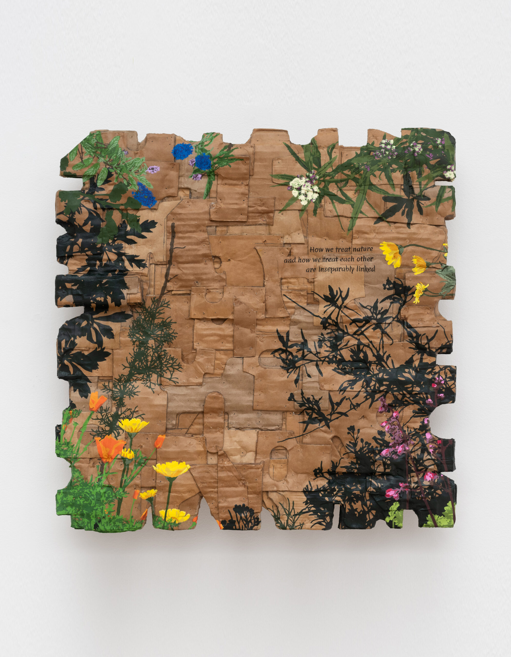 Andrea Bowers<br><em>Inseparably Linked, Local Plant Studies</em>, 2024<br>Acrylic on cardboard<br>20 x 20 x 3 inches / 50.8 x 50.8 x 7.6 cm