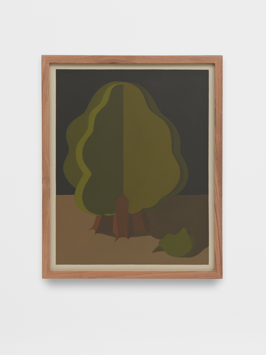 Laeh Glenn<br><em>Green Tree</em>, 2026<br>Oil on canvas in artist's frame<br>21 1/4 x 17 1/8 x 1 1/2 inches / 54 x 43.5 cm