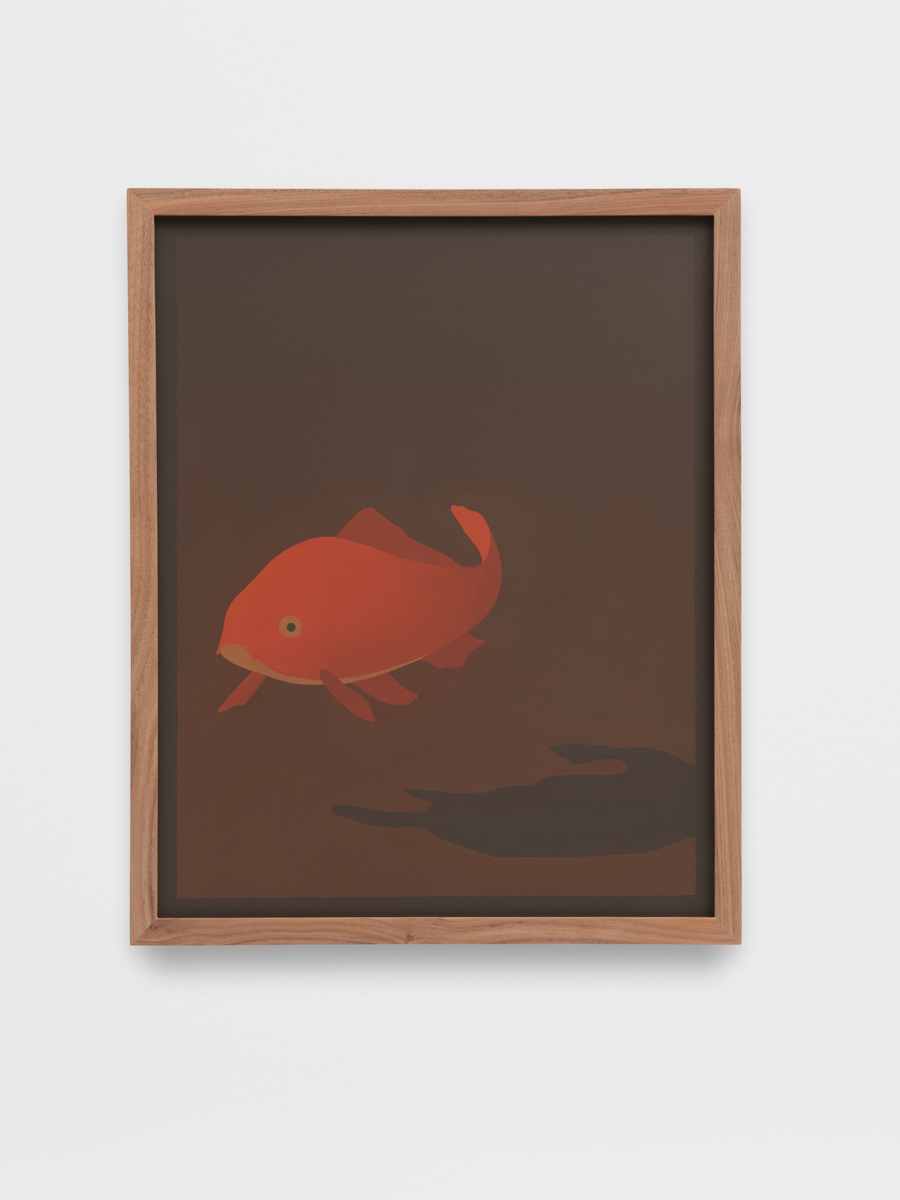 Laeh Glenn<br><em>Red Fish</em>, 2026<br>Oil on canvas in artist's frame<br>21 1/4 x 17 1/8 x 1 1/2 inches / 54 x 43.5 x 3.8 cm