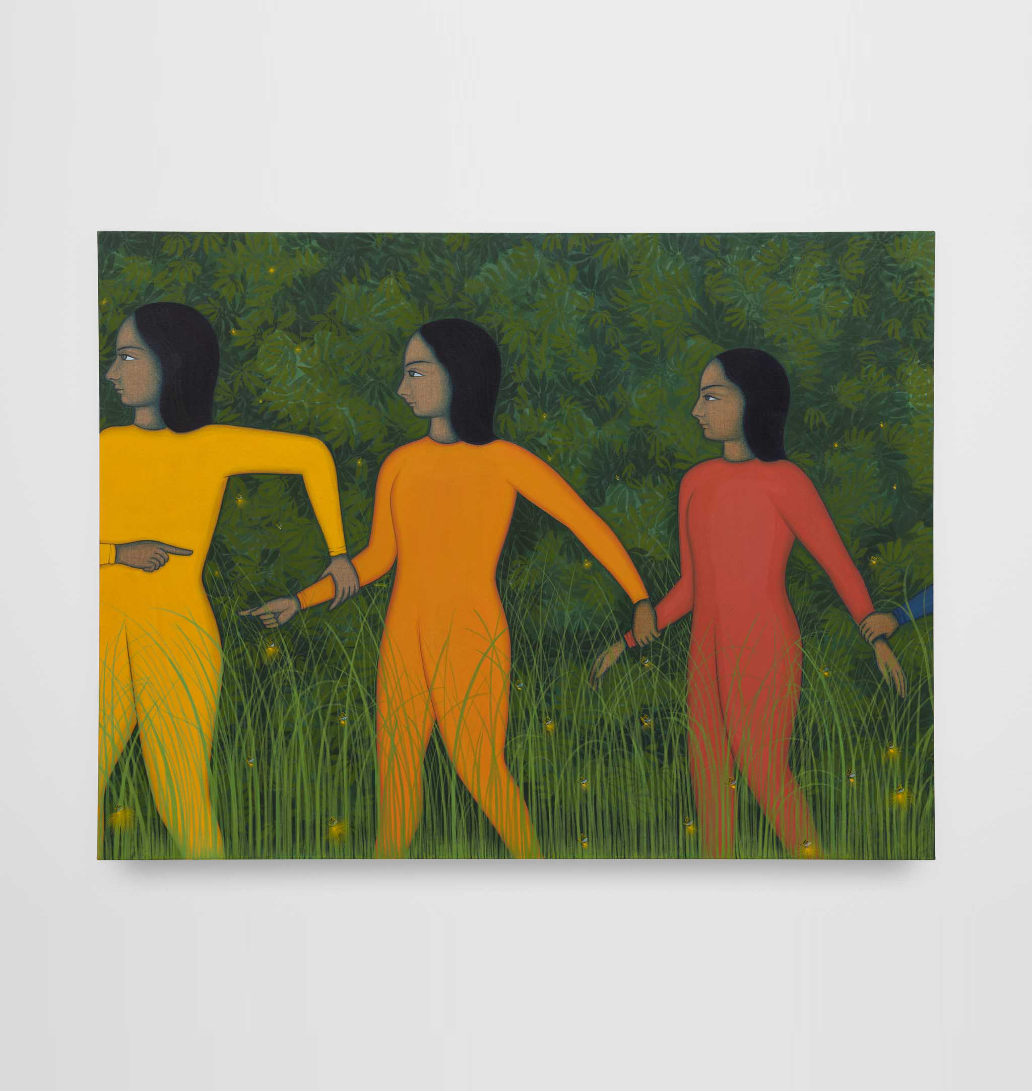 Rupy C. Tut<br><em>Braided Together</em>, 2026<br>Handmade pigments on linen<br>36 x 48 x 2 inches / 91.4 x 121.9 x 5.1 cm
